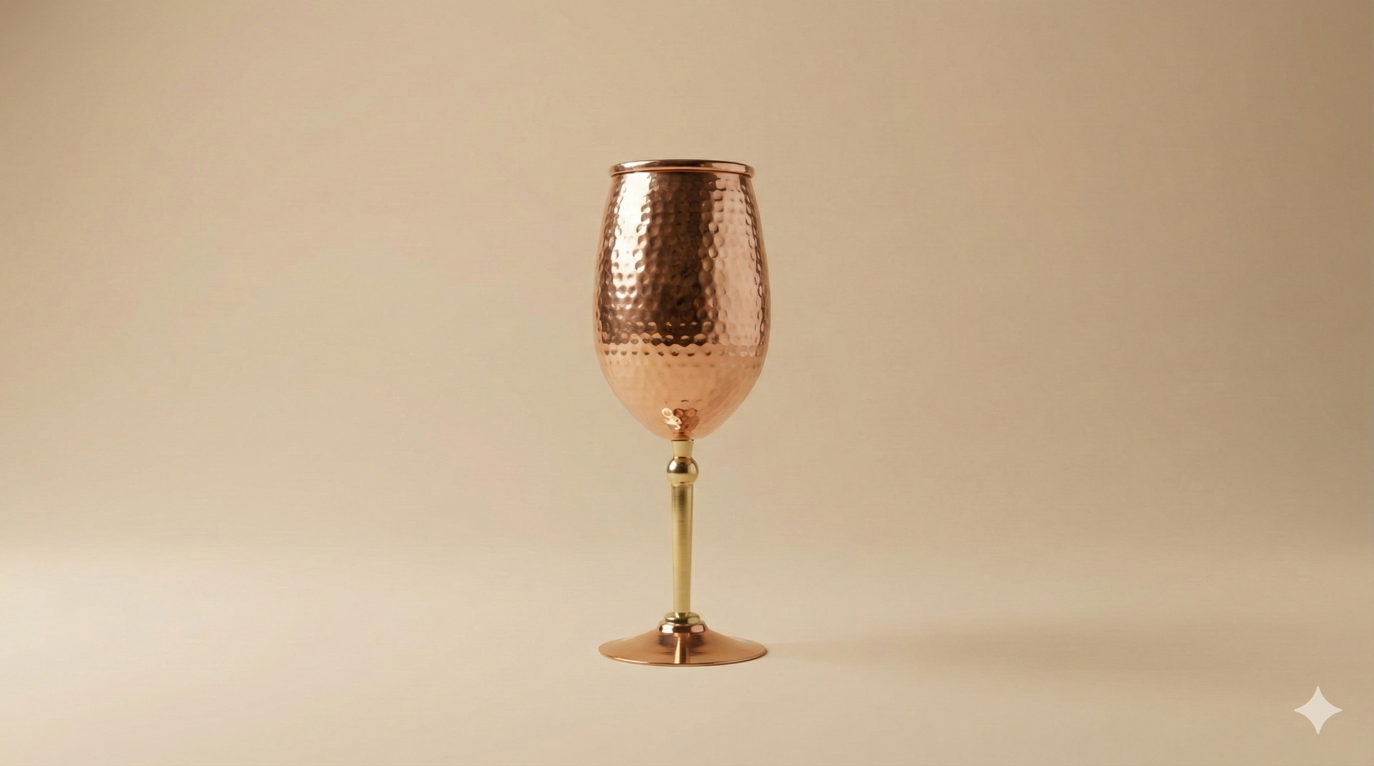 Wine Glass - Copper - Hammered Finish Copper product view 2 - Viviana London artisan collection